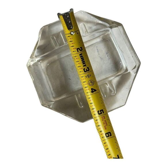 Glass Ashtray for Cigarette Cigar Clear Vintage Hexagon Barware MCM Retro - Picture 2 of 4